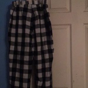 Black and white checkered sleep pants